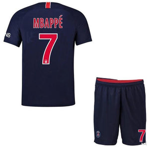 #7 MBAPPE PSG Home Soccer Jersey 2018-2019 Season Kids Blue Psg Soccer Jersey 2019 High Quality Set - Firepush